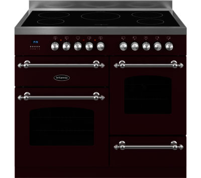 BRITANNIA  Fleet 100 XG Electric Induction Range Cooker - Matte Burgandy & Stainless Steel